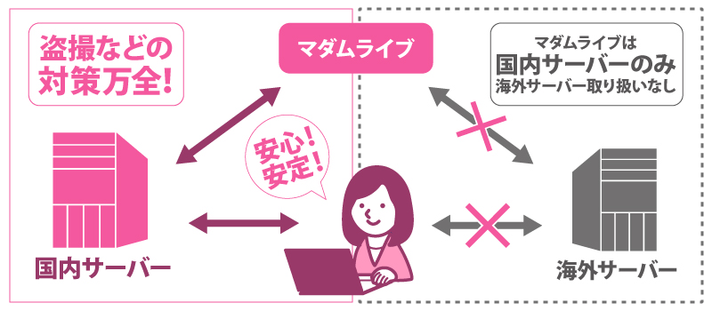 国内サーバーのみ扱っている